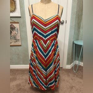 Fossil Brand Chevron Spaghetti Strap Dress